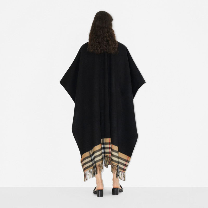 Check Wool Cashmere Cape 4