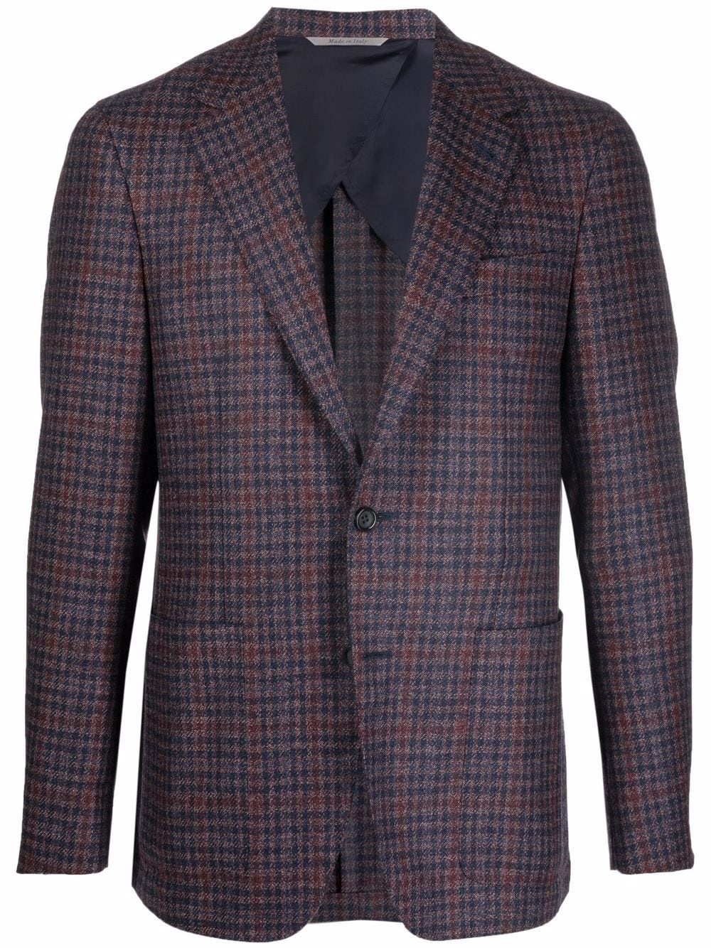 single-breasted checked blazer - 1