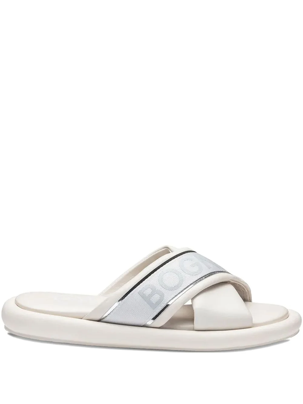 criss-cross logo flat sandals - 1