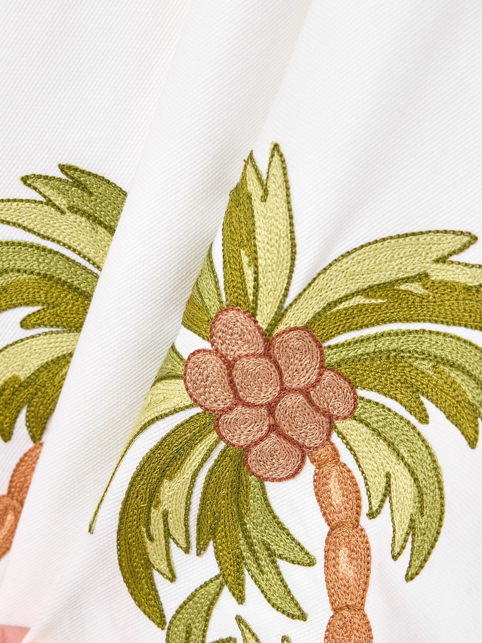 Marzia belted embroidered cotton-twill maxi dress White - 4