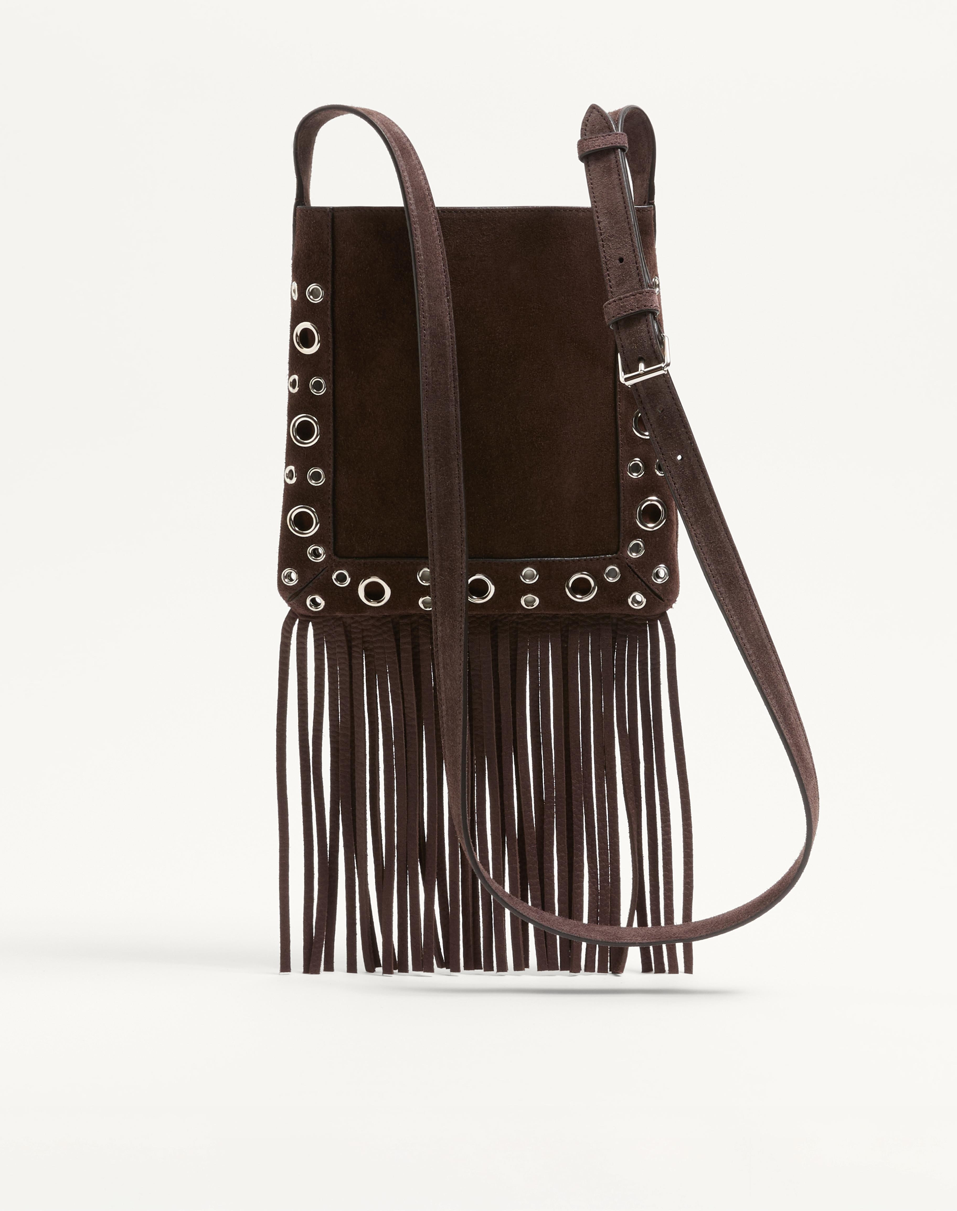 VALENTINO GARAVANI NELLCÔTE SMALL SHOULDER BAG IN SUEDE WITH FRINGES - 5