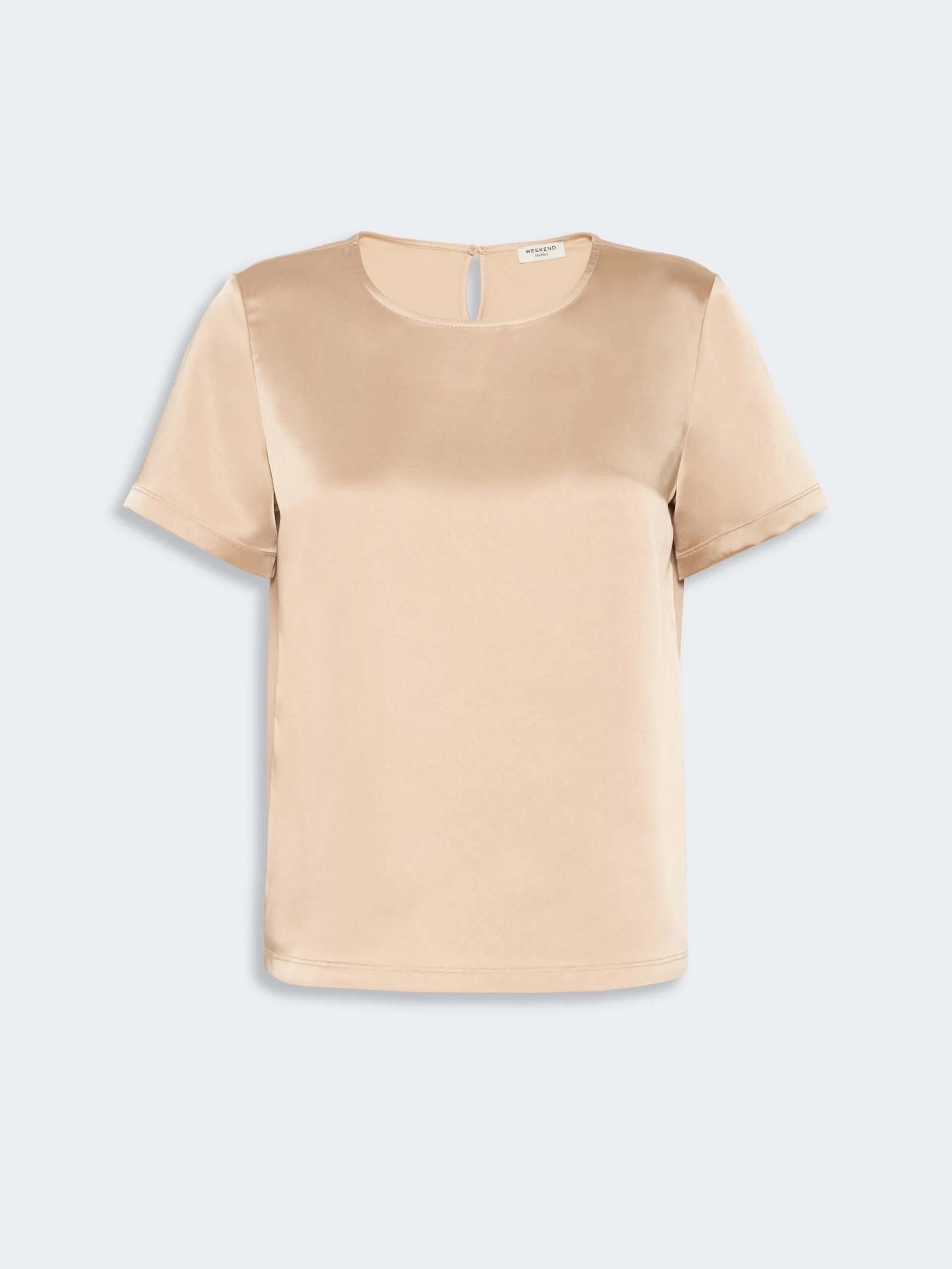 GILBERT Satin crew-neck T-shirt - PINK - 1