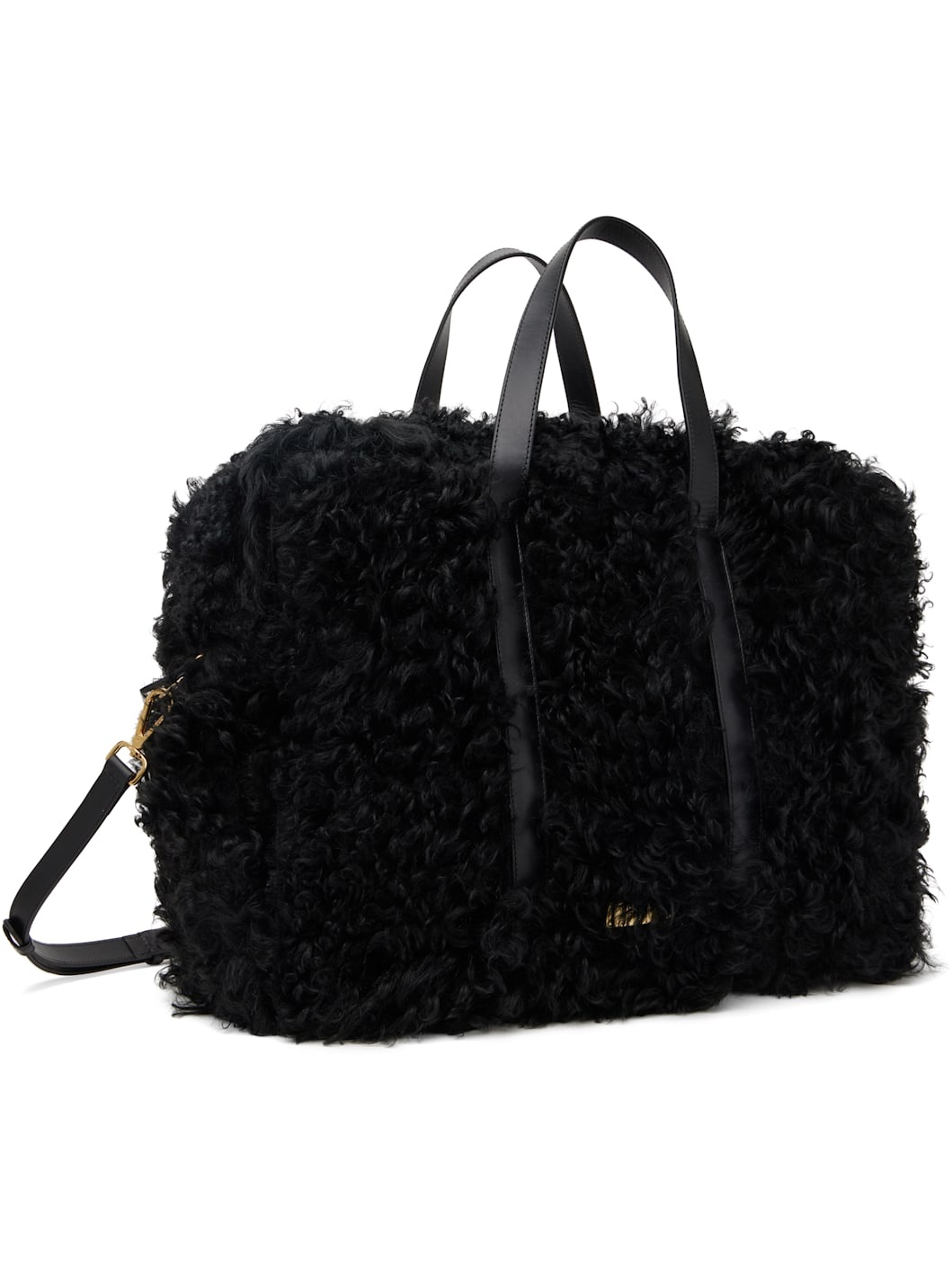 Black Shearling Duffle Bag - 2