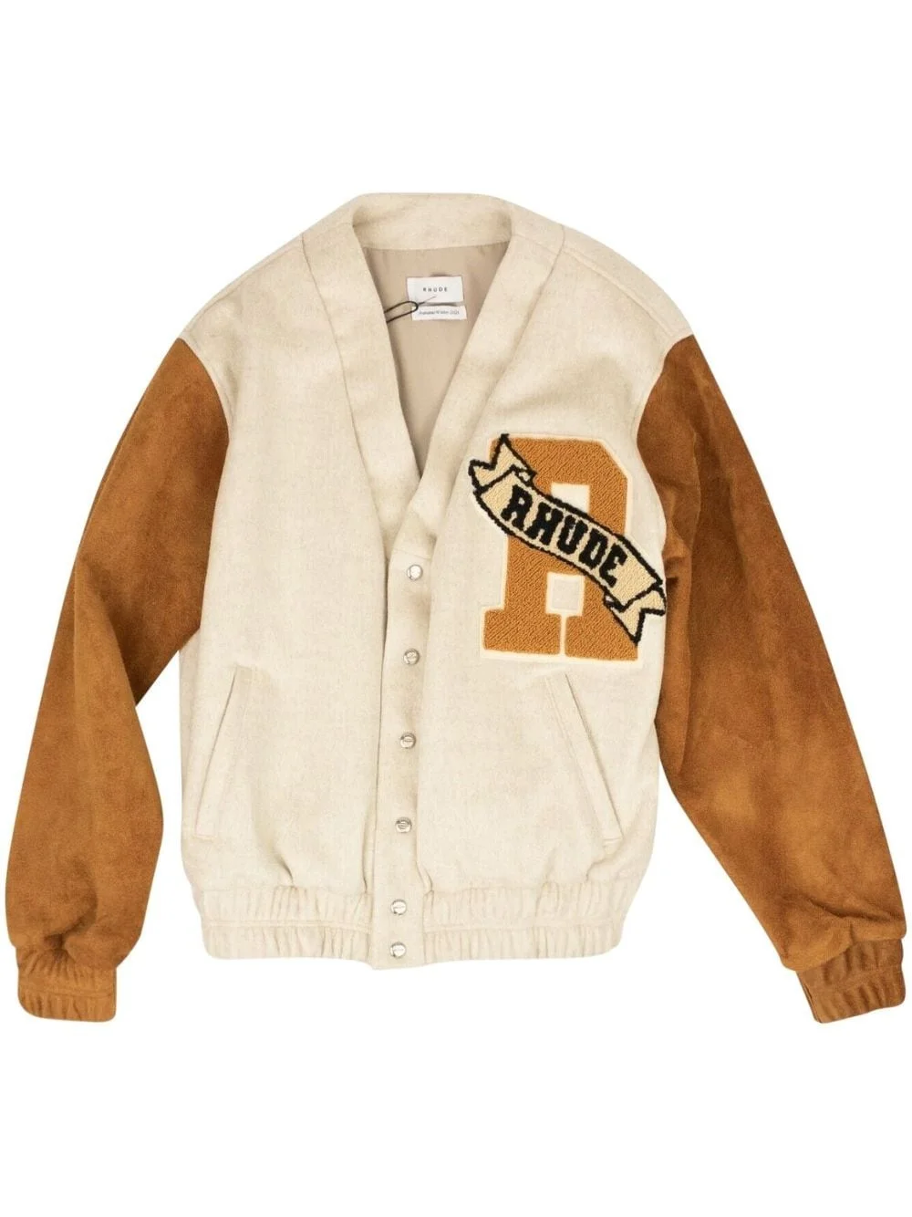 "Beige/Tan" suede bomber jacket - 1