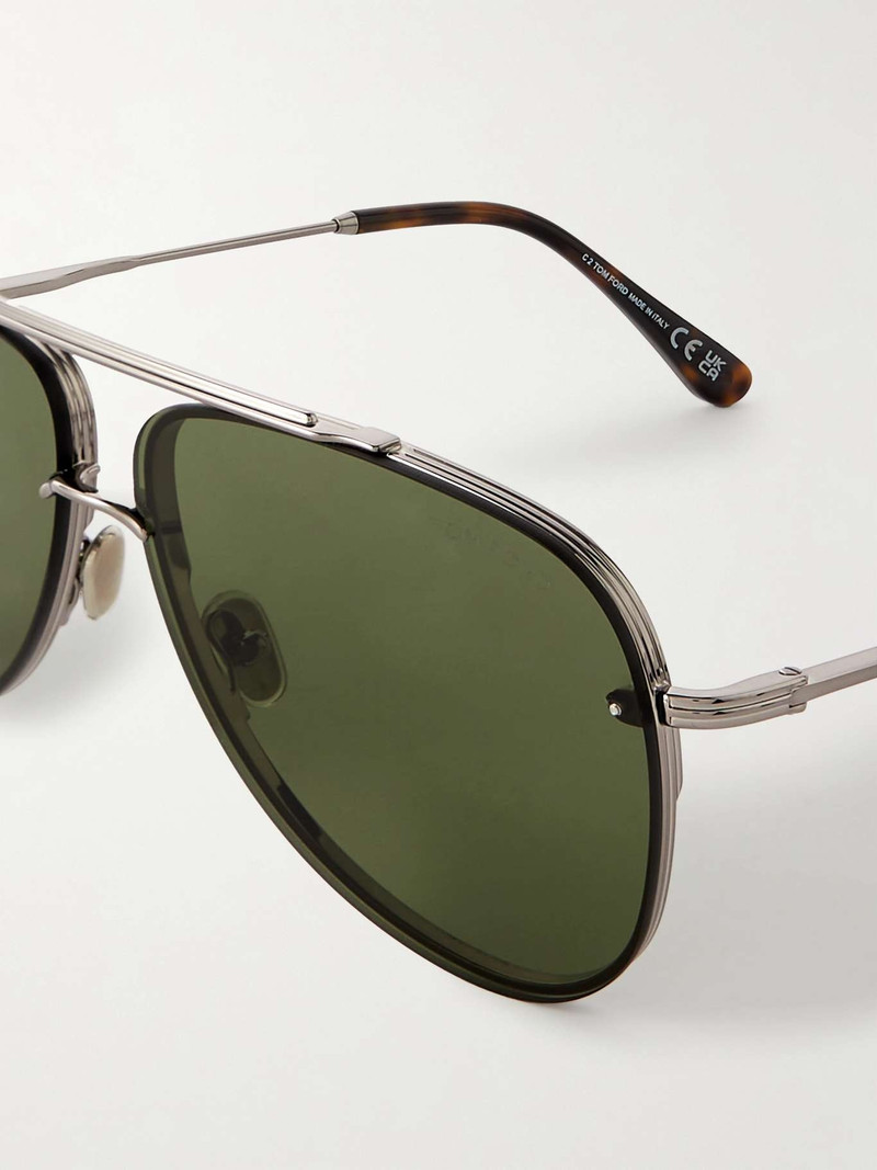 Leon aviator-style silver-tone sunglasses 4