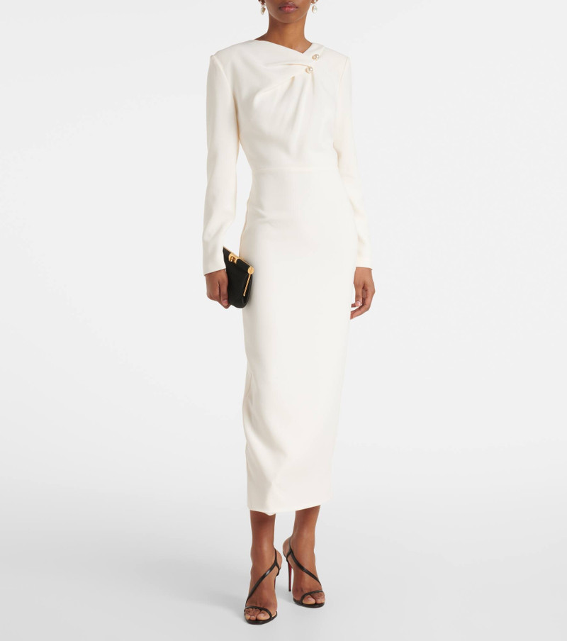 ROLAND MOURET Embellished belted cady midi dress outlook