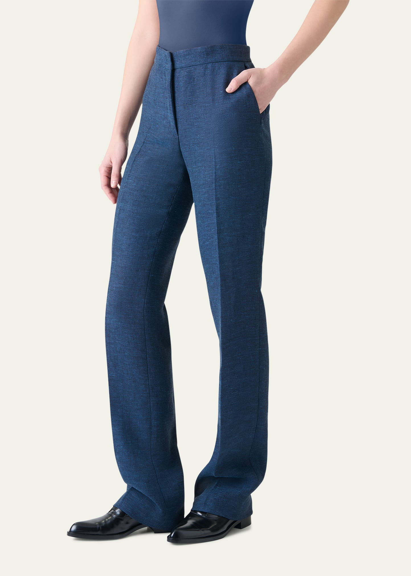 Carl" Structured Double-Face Cotton Silk Pants - 4