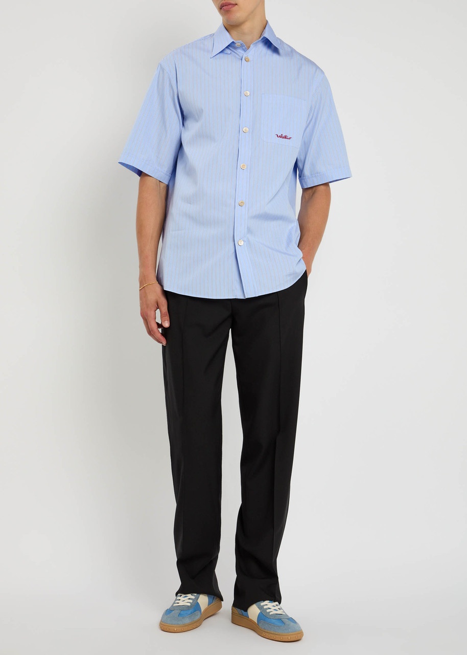 Valentino Garavani Logo-embroidered Striped Cotton Shirt - 4