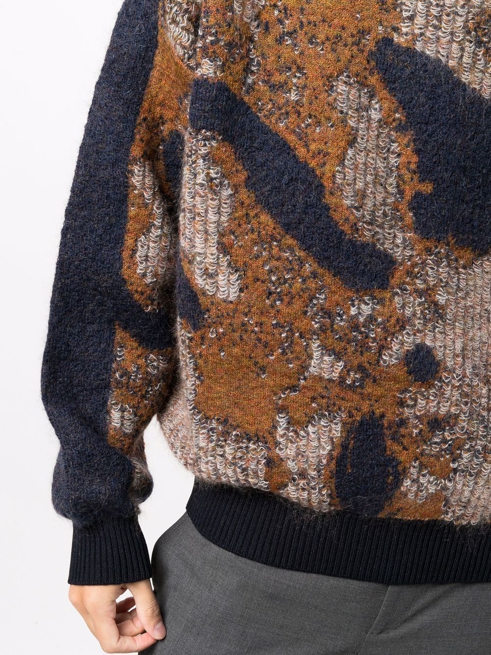 abstract-pattern knitted jumper - 5