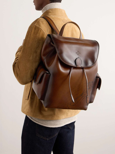 Berluti Horizon Scritto Leather Backpack outlook