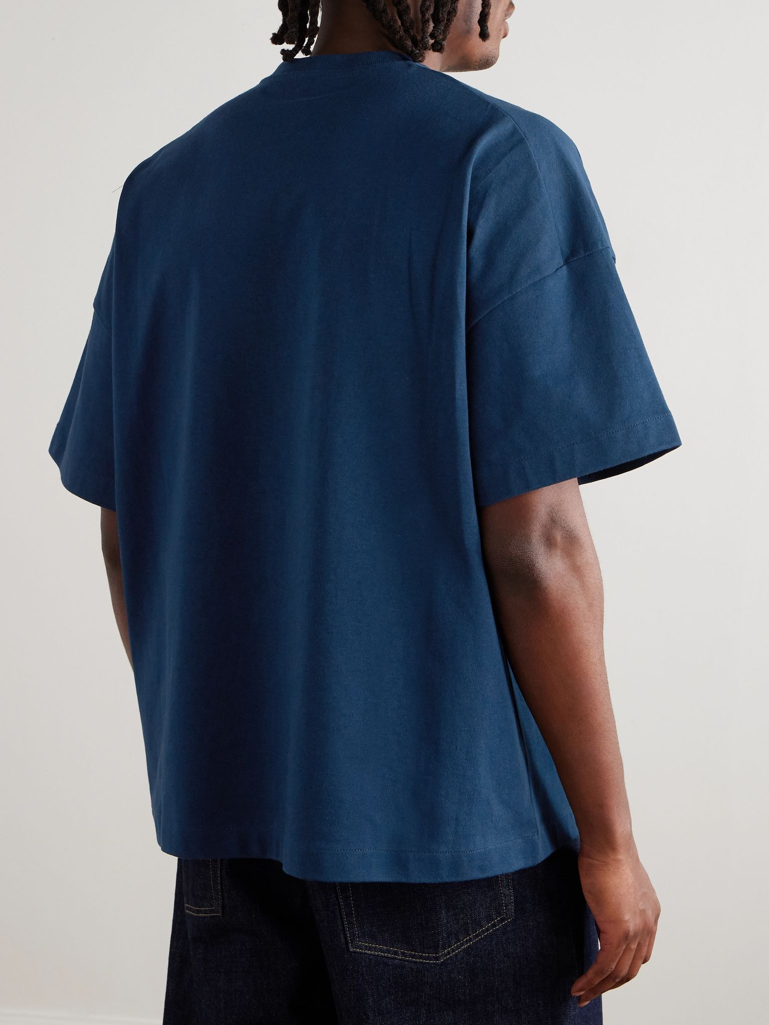 Logo-Print Cotton-Jersey T-Shirt Navy - 3