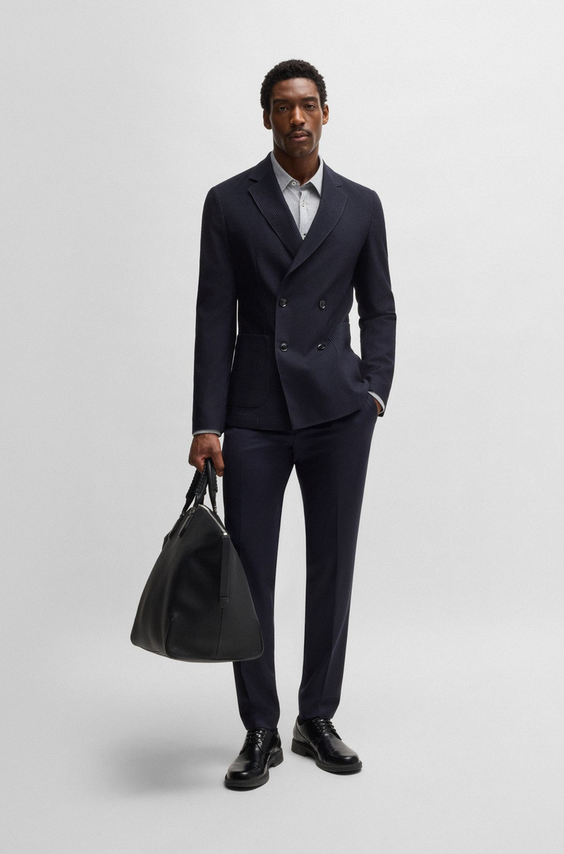 BOSS SLIM-FIT BLAZER IN PATTERNED WOOL outlook