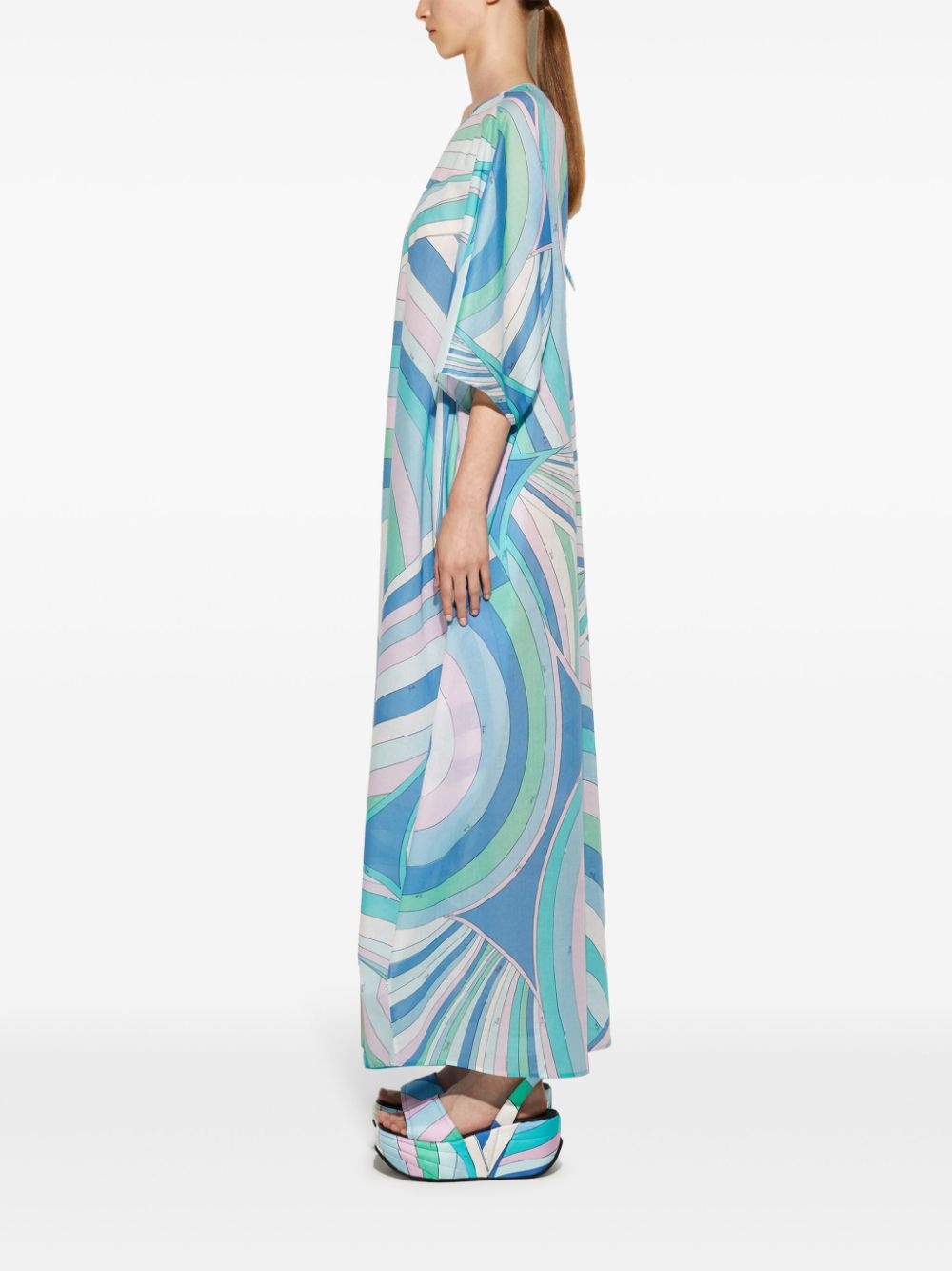 Iride-print cotton kaftan dress - 3