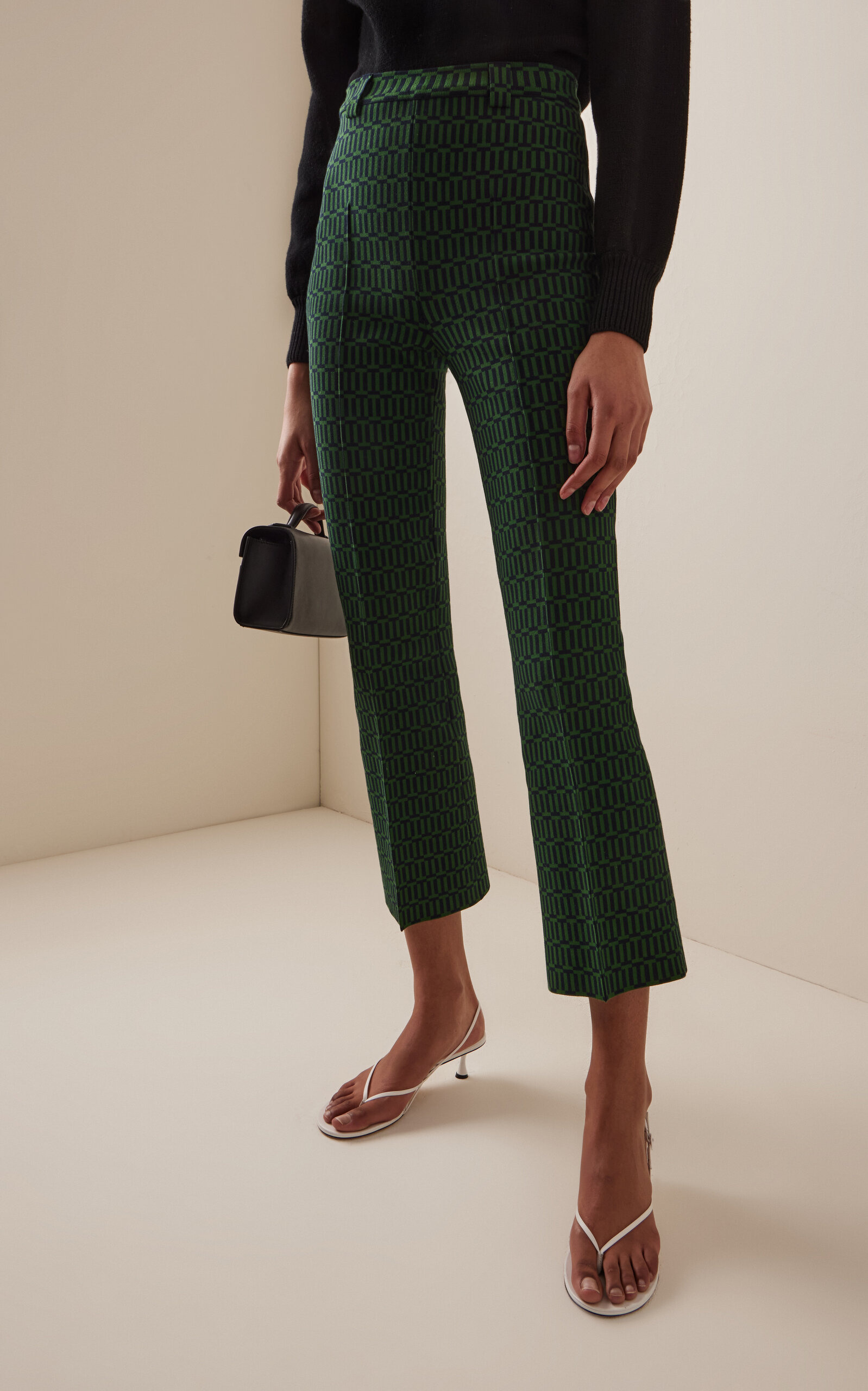Charlie Geo-Jacquard Flared Pants green - 3