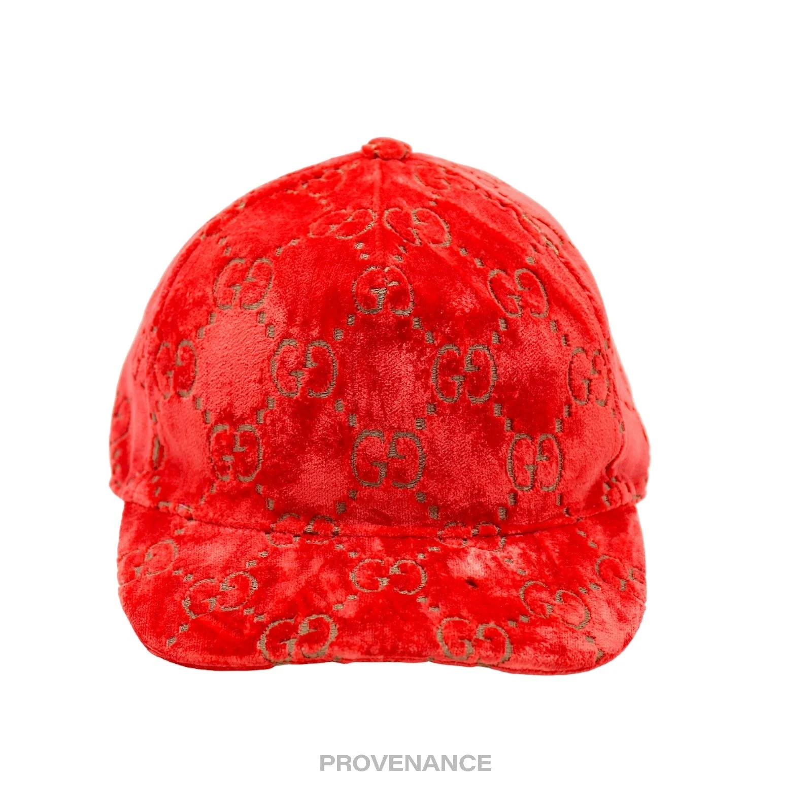 Gucci GG Monogram Canvas Velour Cap - Orange - 1