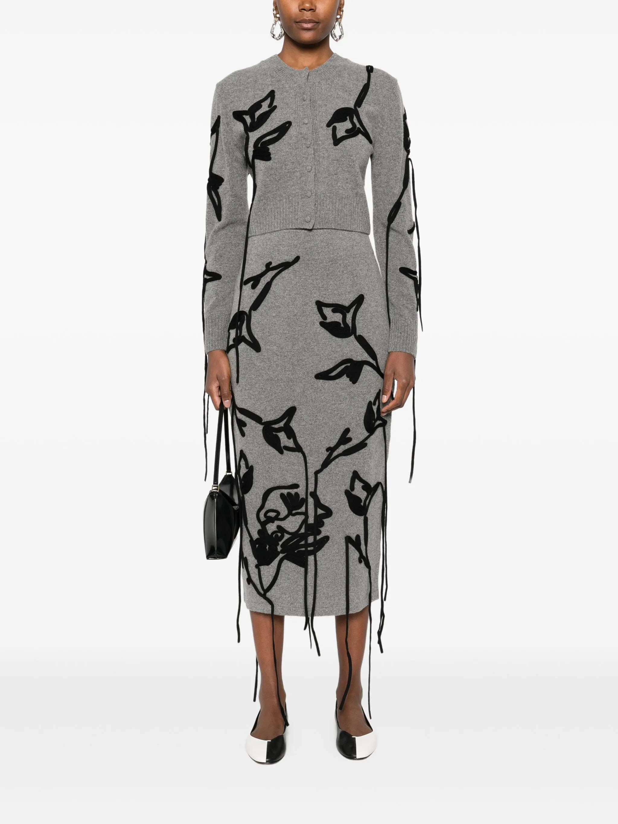 floral-print pencil skirt - 2