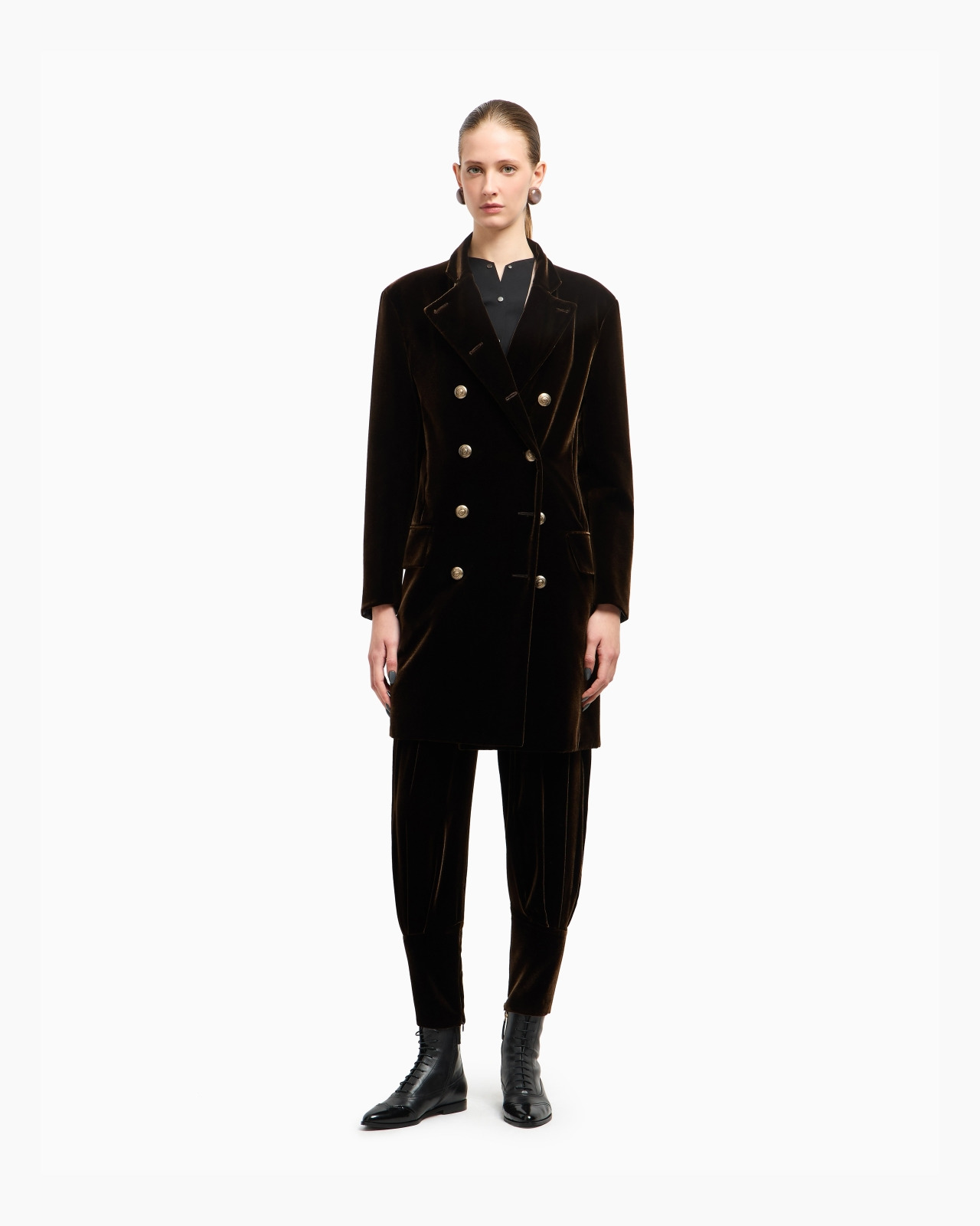 VELVET TROUSERS WITH DARTS - 2