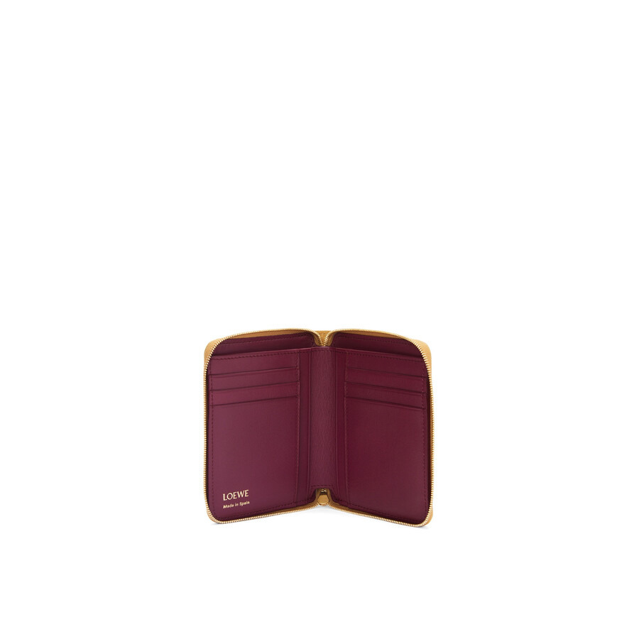 Loewe Knot Compact Zip Around Wallet - Sahara/Crimson - 3