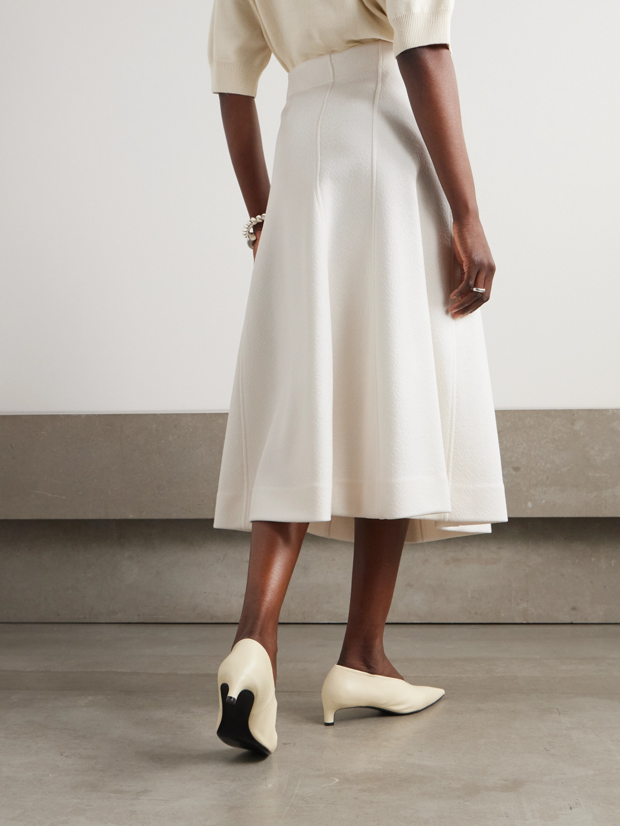 Paneled Knitted Midi Skirt - 3