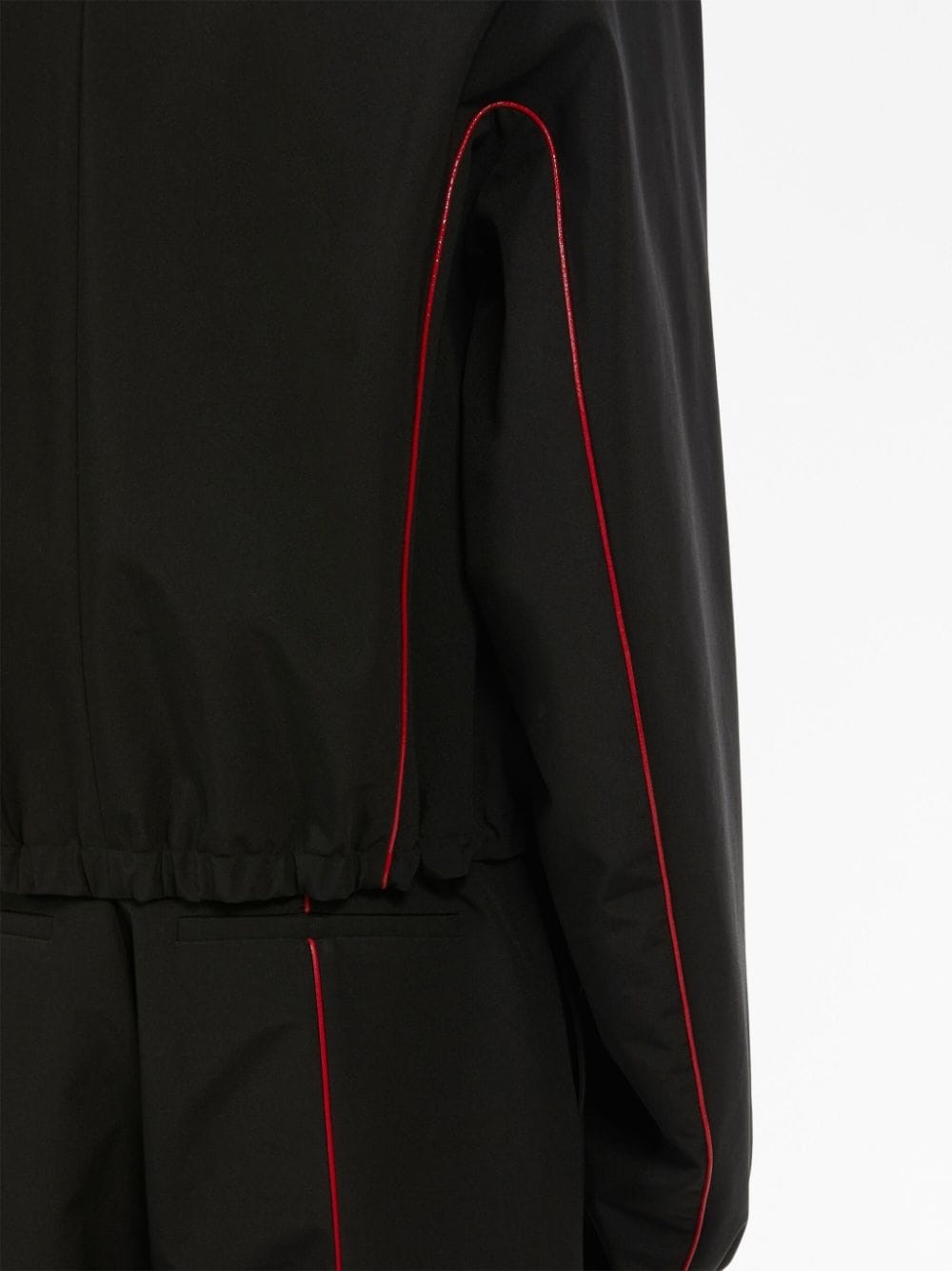 contrast-piping drawstring lightweight jacket - 6