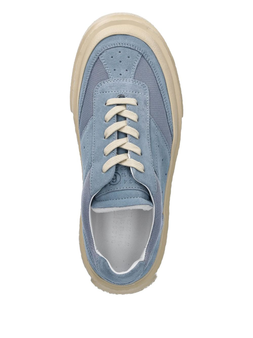 mesh-panel suede sneakers - 4