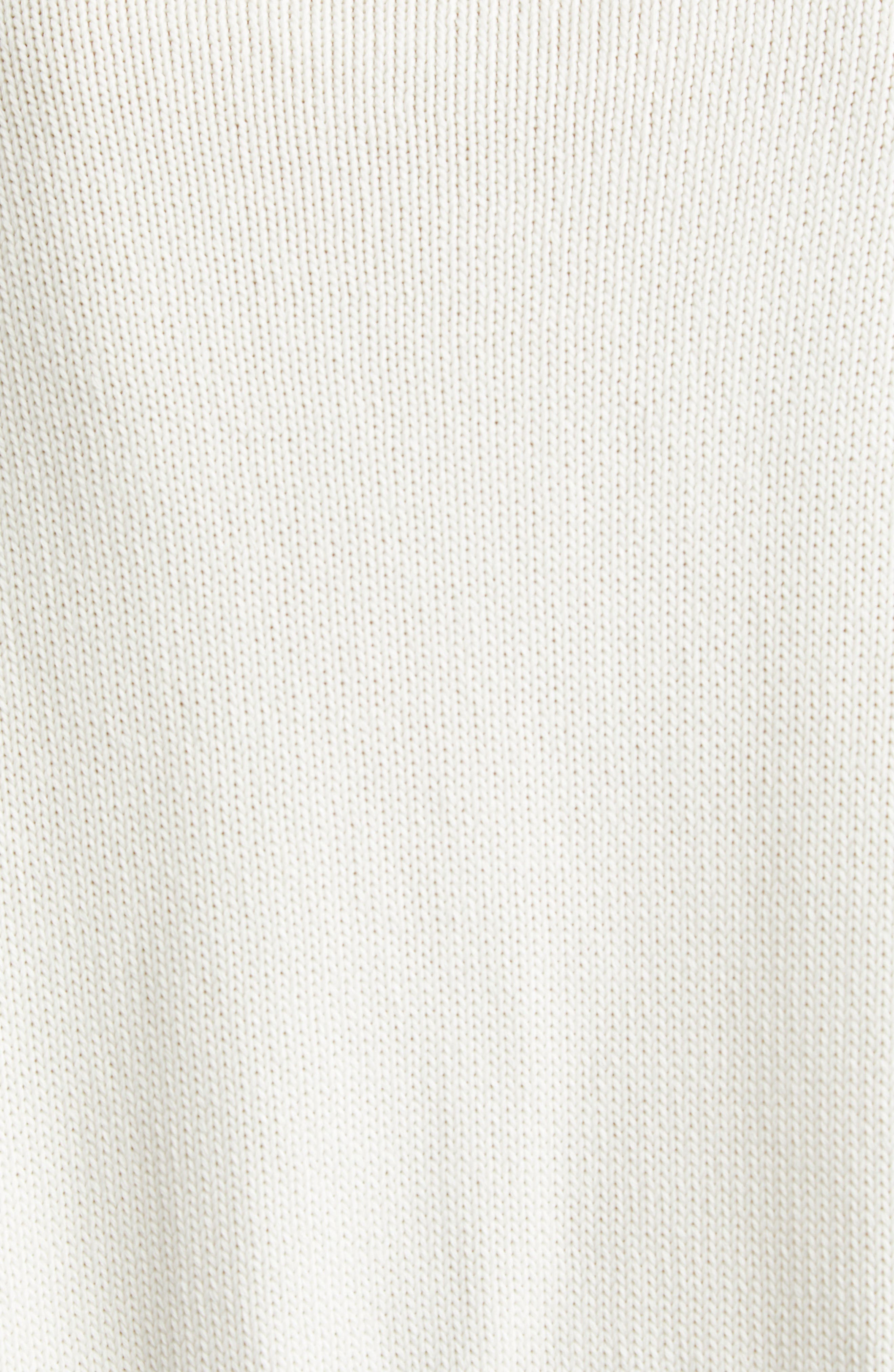 Marni Mending Logo Distressed Boxy Cotton Turtleneck Sweater in V2W01 Lily White at Nordstrom - 7