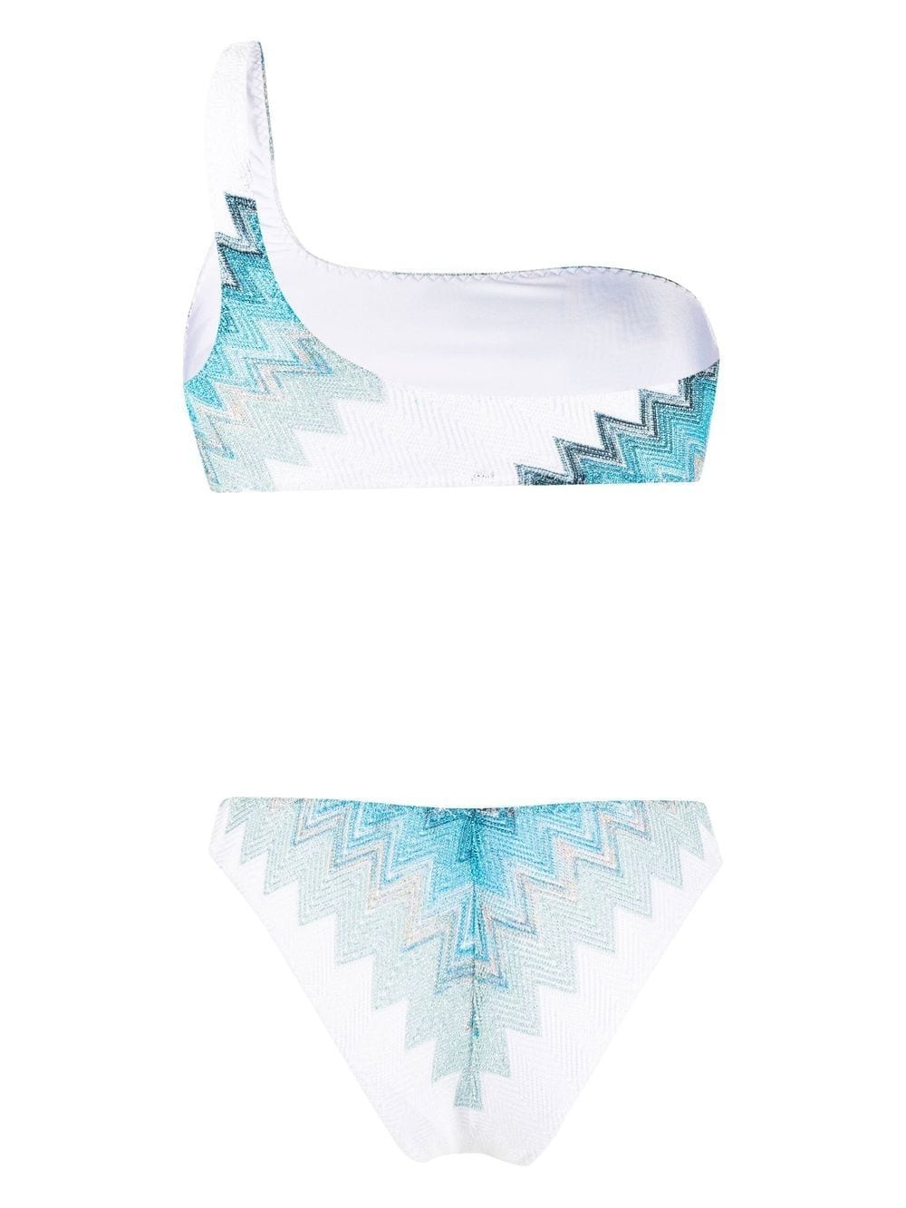 zigzag one-shoulder bikini - 2