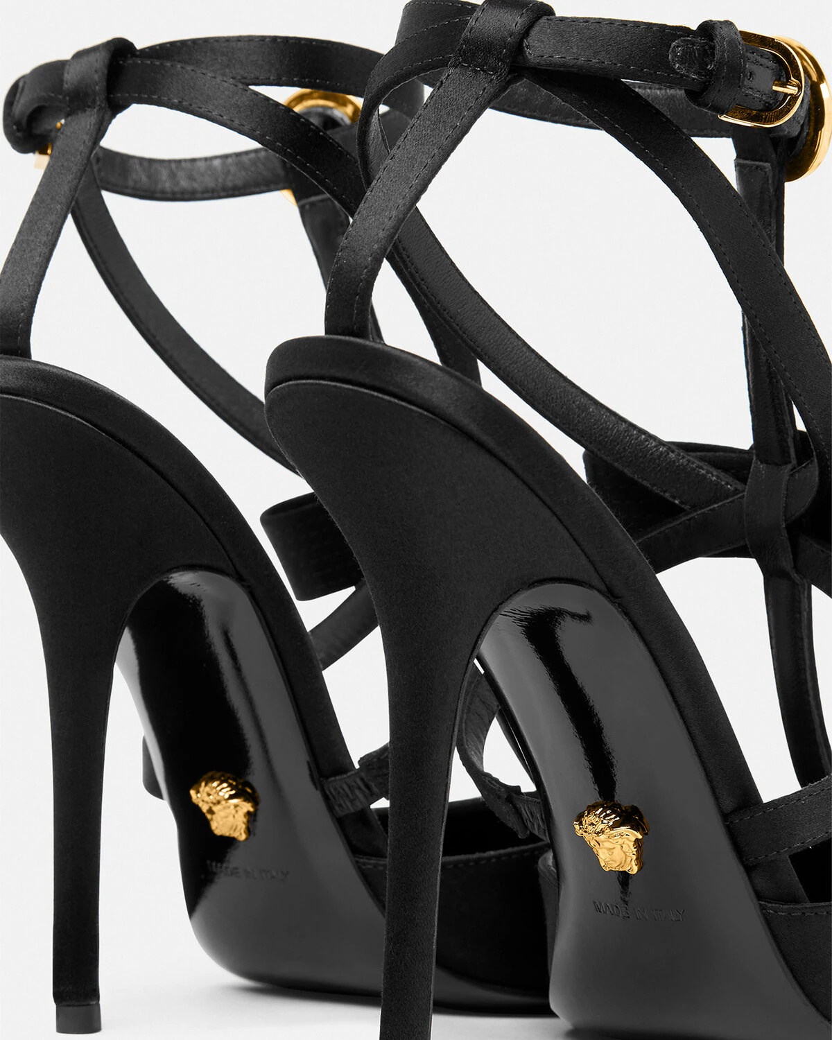 Medusa caged satin pumps in black - Versace