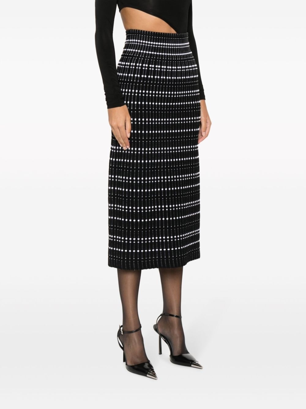 ribbed-knit midi skirt - 4