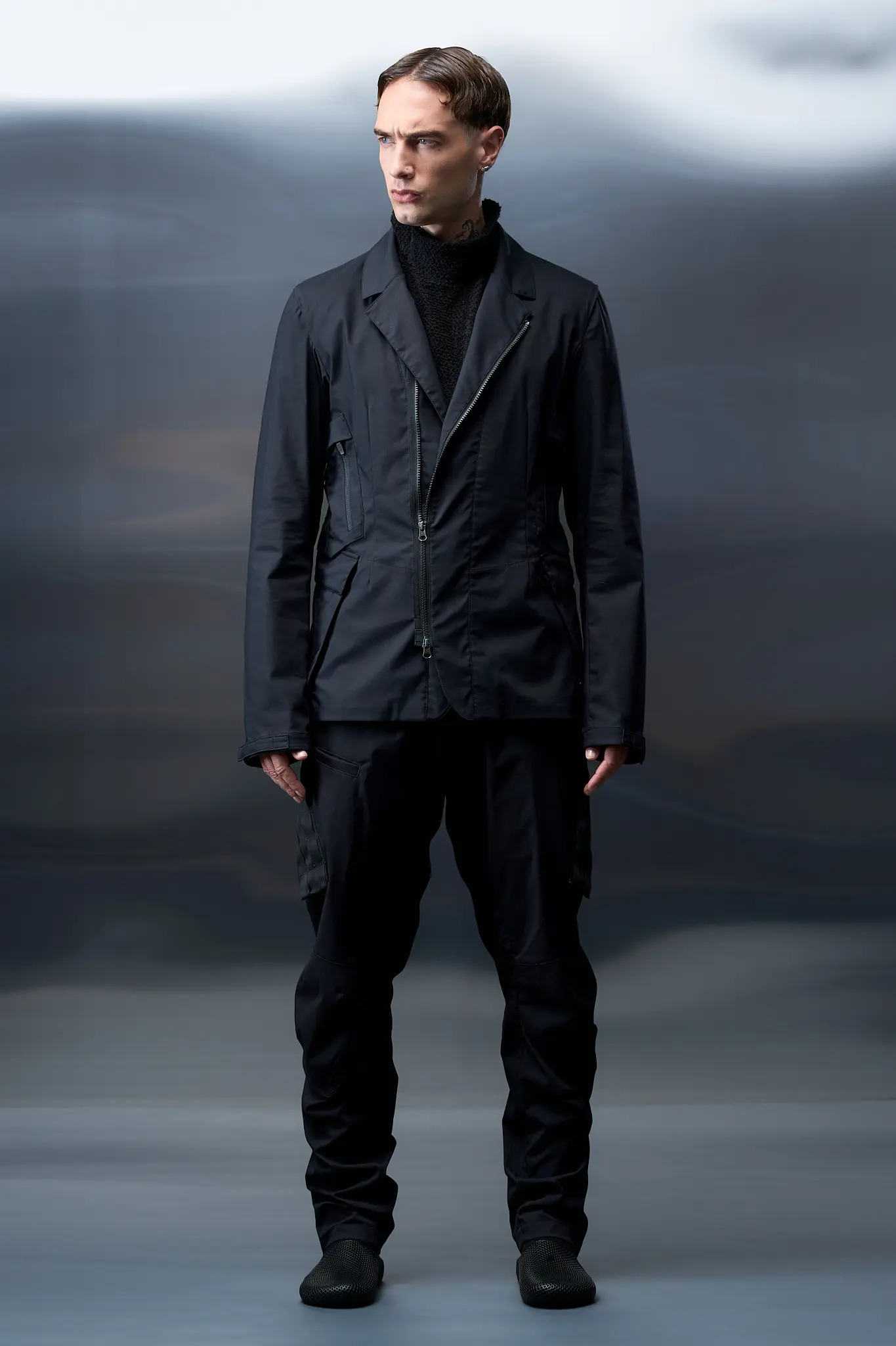J29-CH Micro Twill Blazer Black - 2