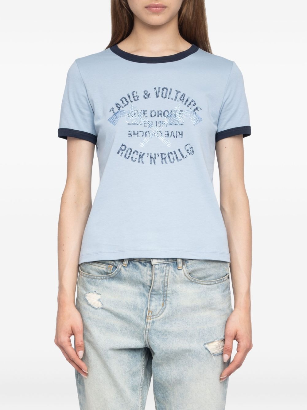 Woos rhinestone-embellished T-shirt - 4