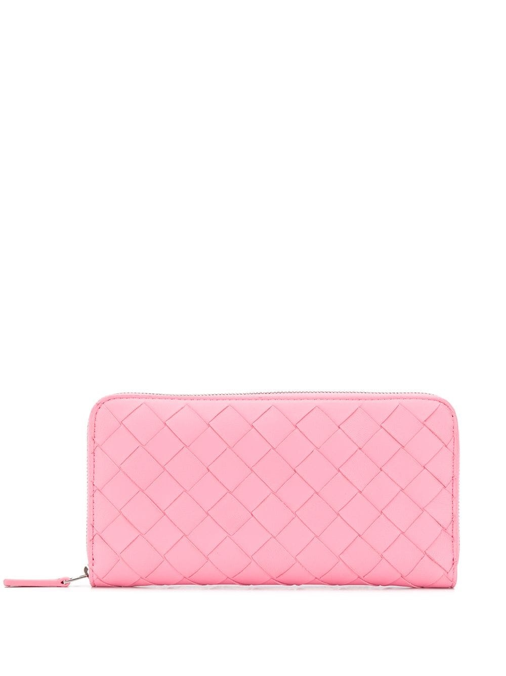 intrecciato weave zip-around wallet - 1