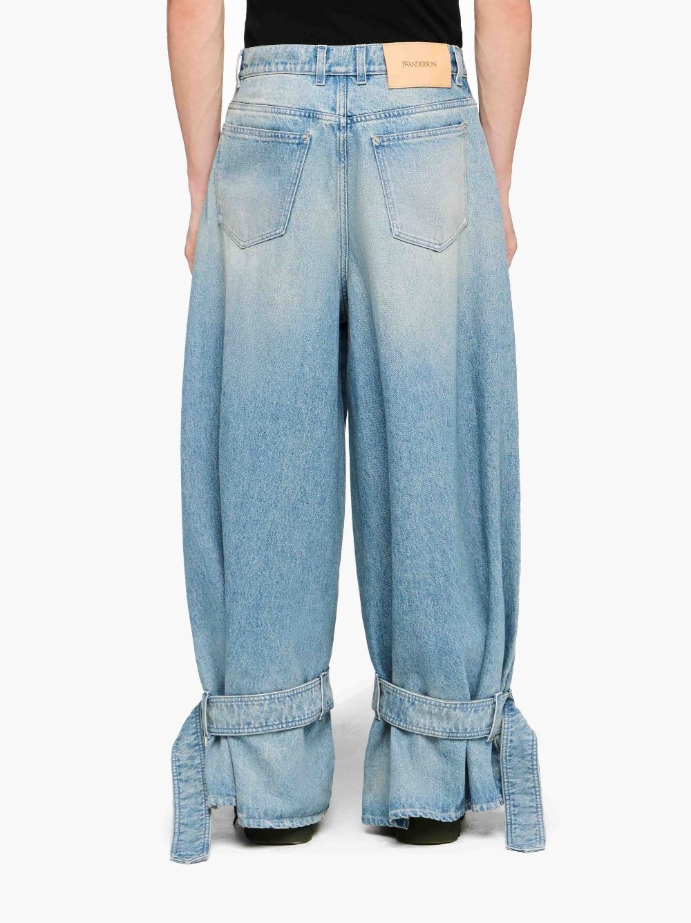 BUCKLED CUFF DENIM JEANS - 3