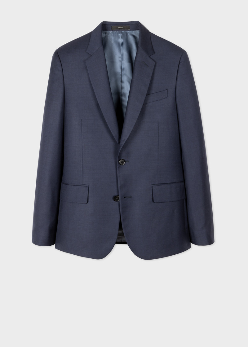 Paul Smith Tailored-Fit Navy Sharkskin Suit outlook