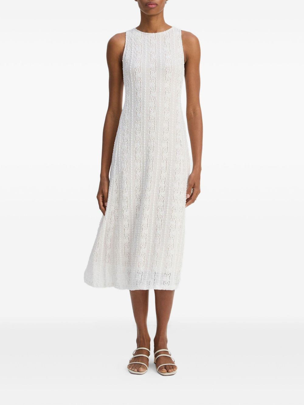 sleeveless lace dress - 2