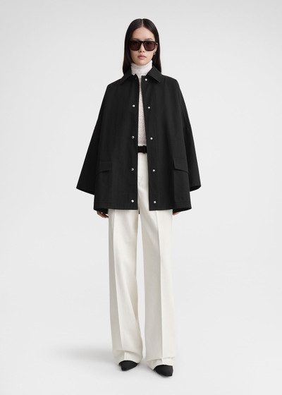 Totême Cotton twill overshirt jacket black outlook