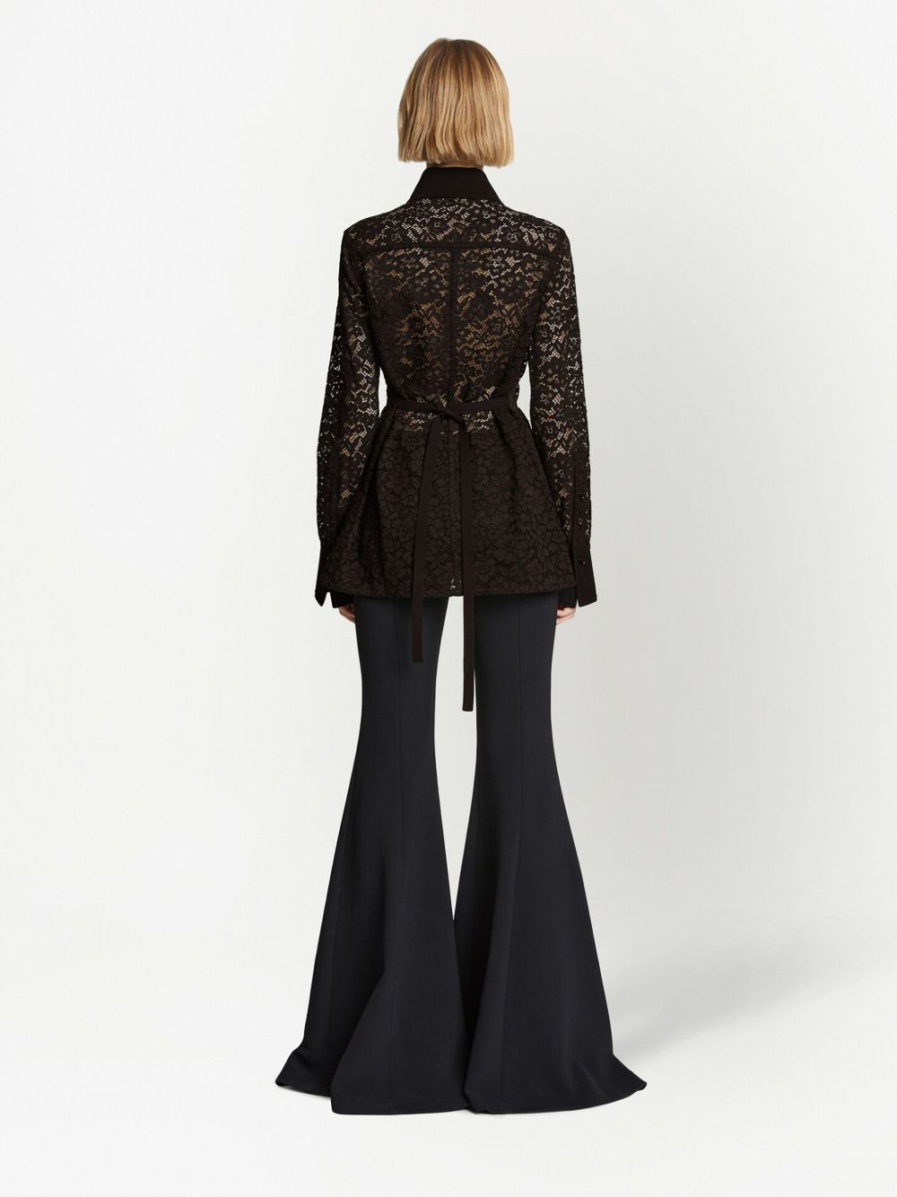 floral-lace detail shirt - 3