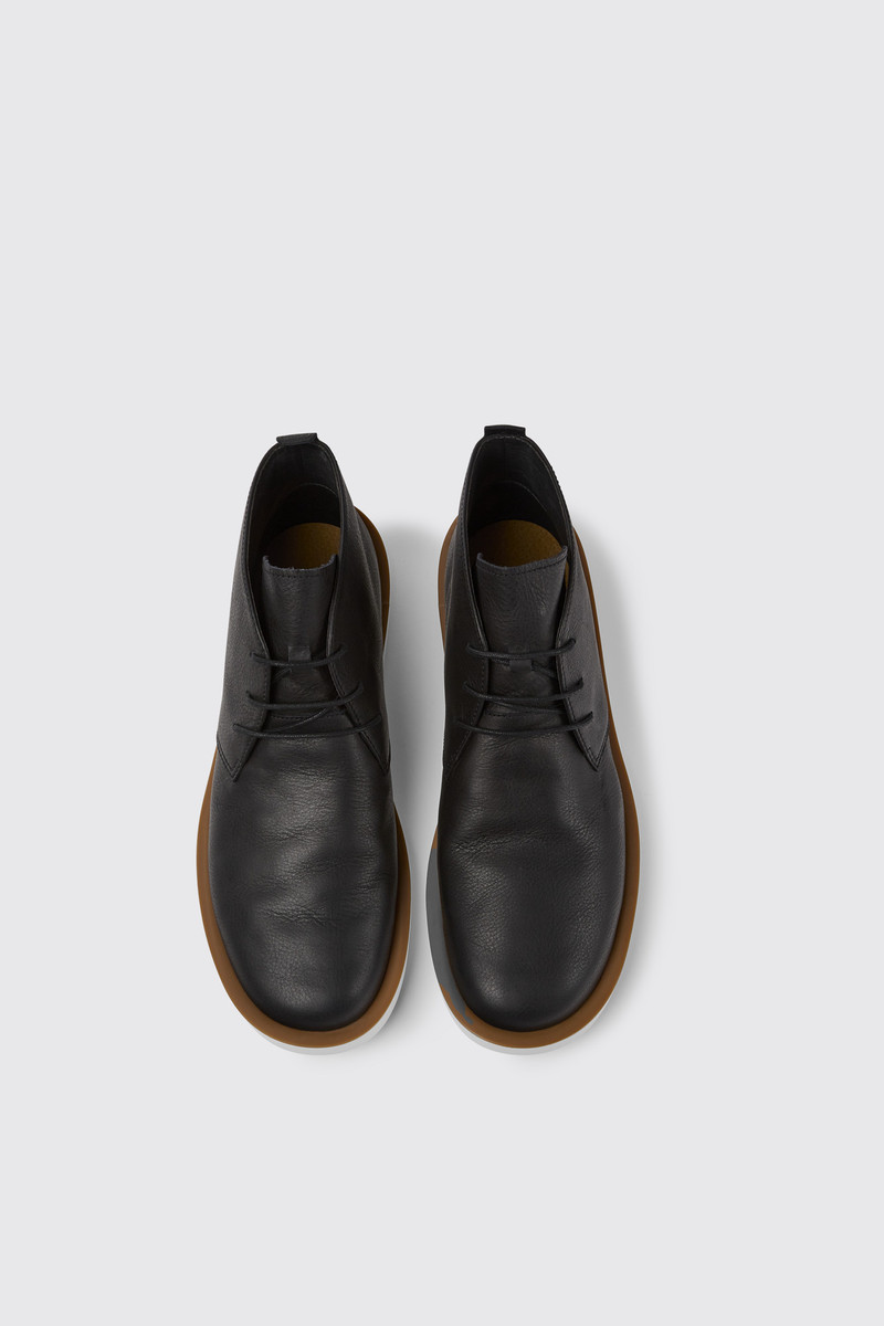 Black leather men's shoes 3
