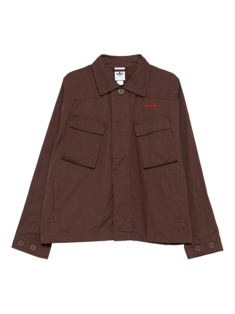 logo-embroidered shirt jacket 1