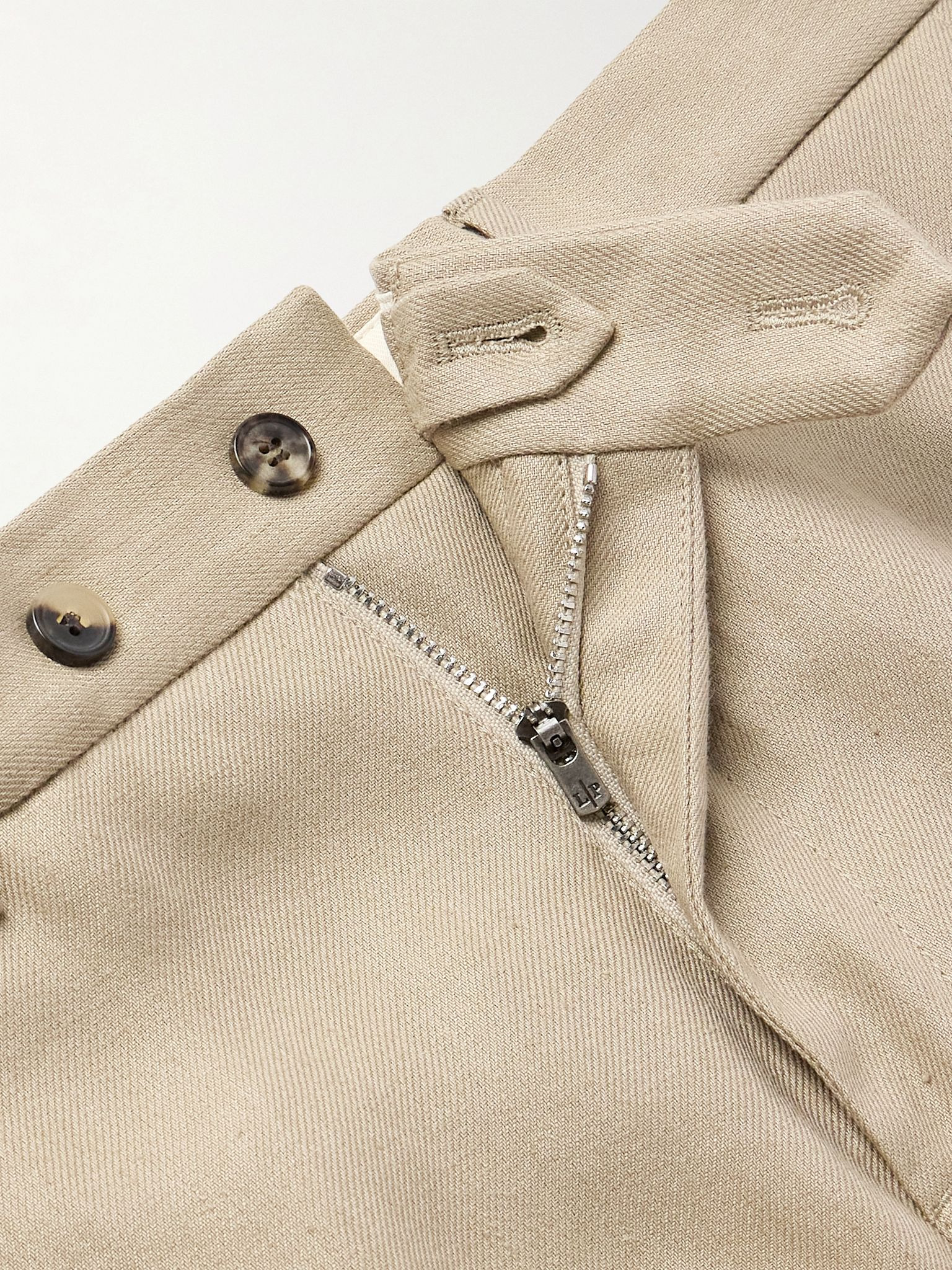 Carlo Straight-Leg Linen Suit Trousers Beige - 6