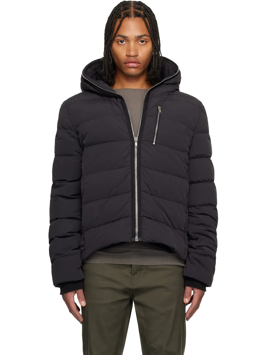 Black Concordians Quilted Down Jacket - 1