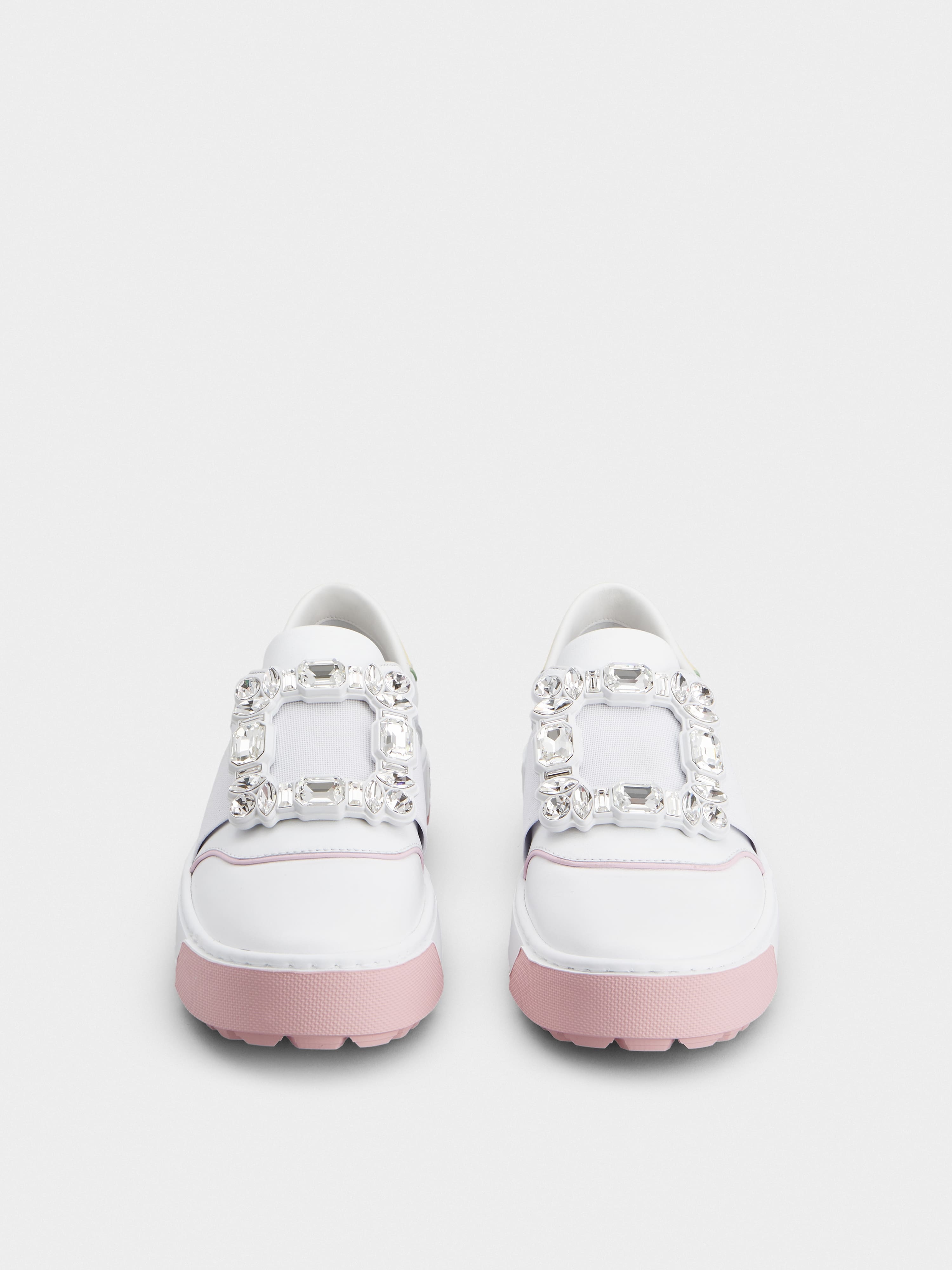 Very Vivier Strass Buckle Sneakers in Leather - 7