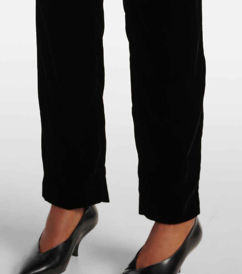 Afterglow high-rise velvet slim pants 5
