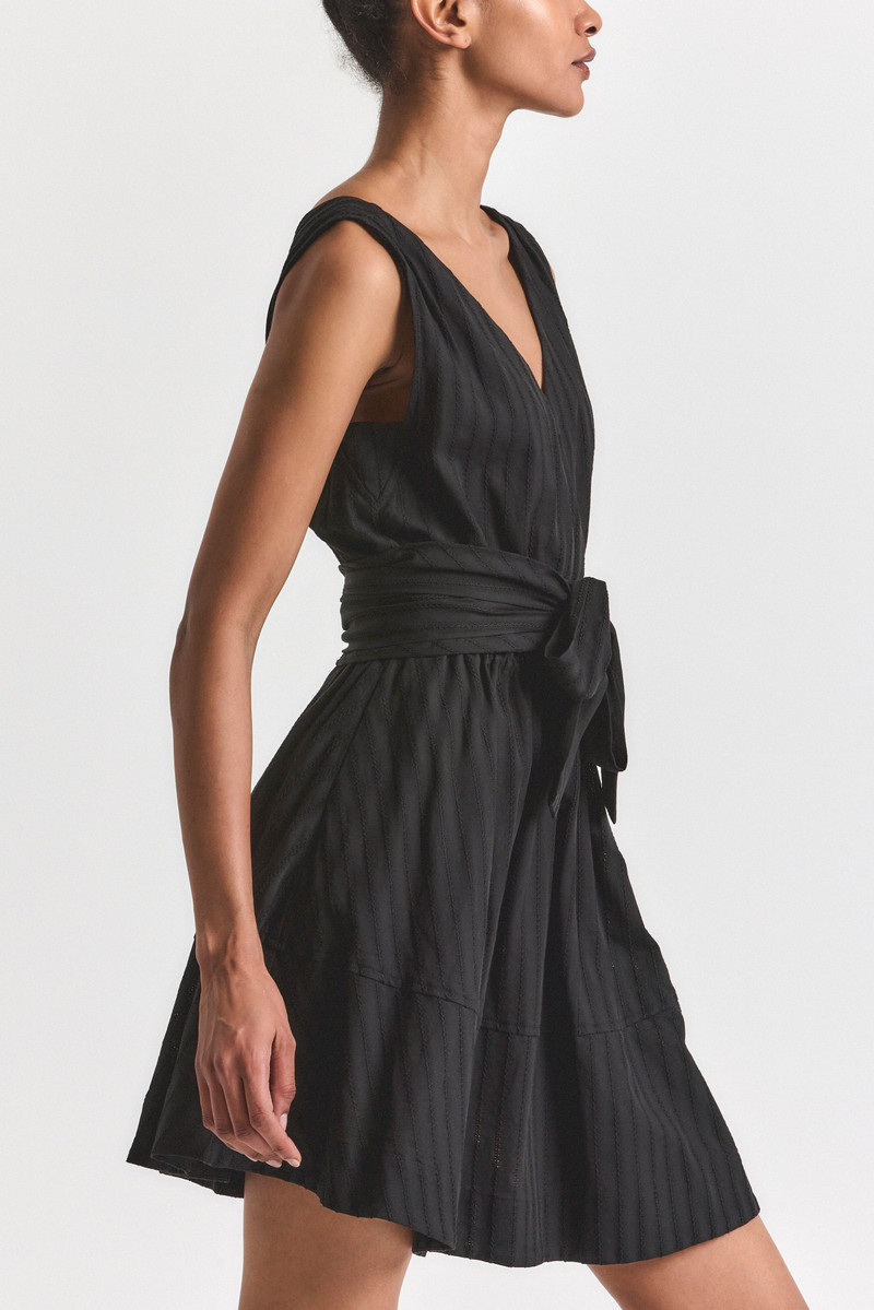 ABBY CROCHET STRIPE SHIRTING MINI DRESS 3