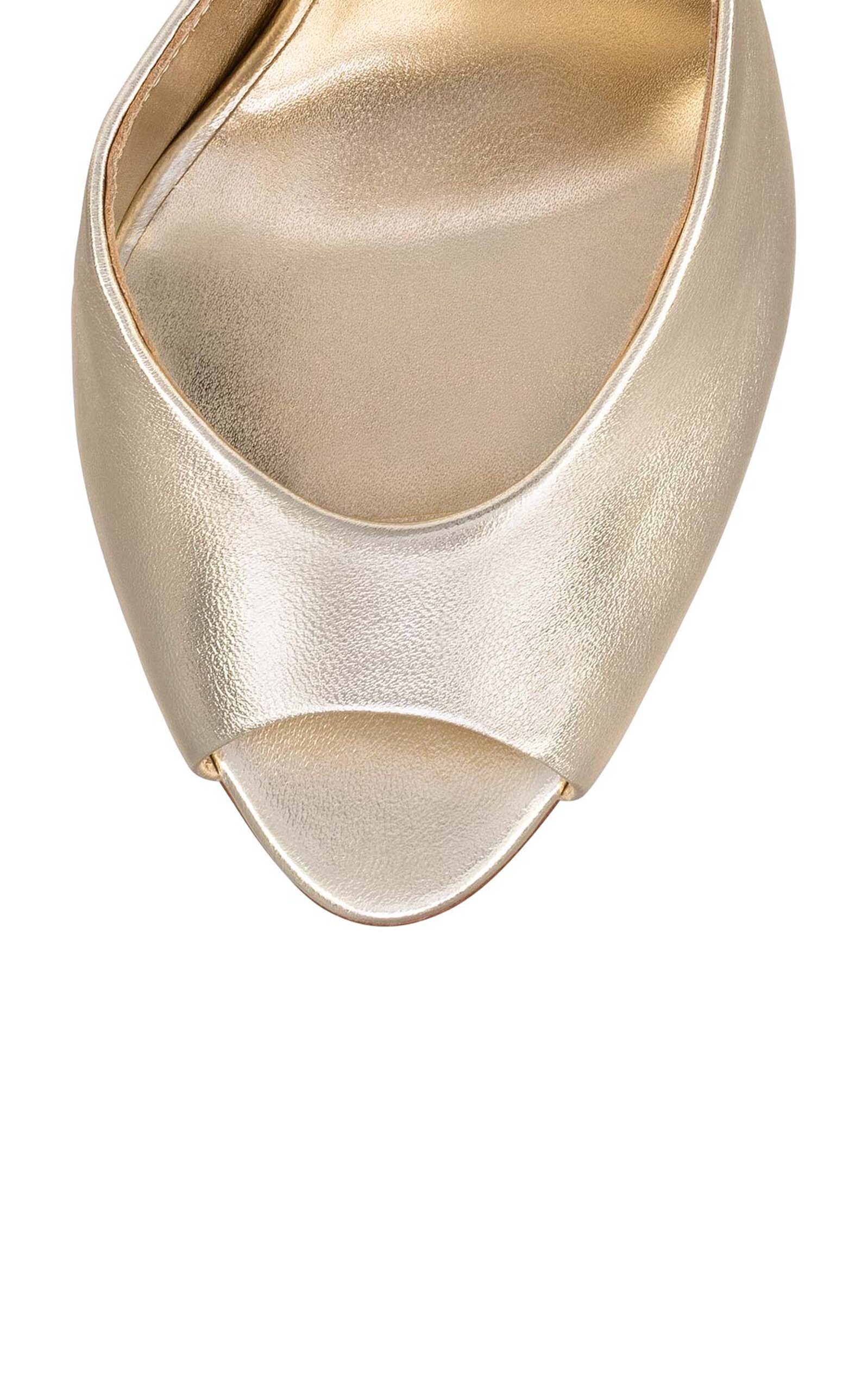 Me Dolly 100mm Metallic Leather Mules gold - 4