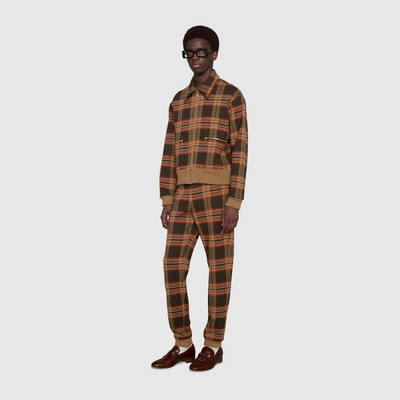 GUCCI Check wool zip-up jacket outlook