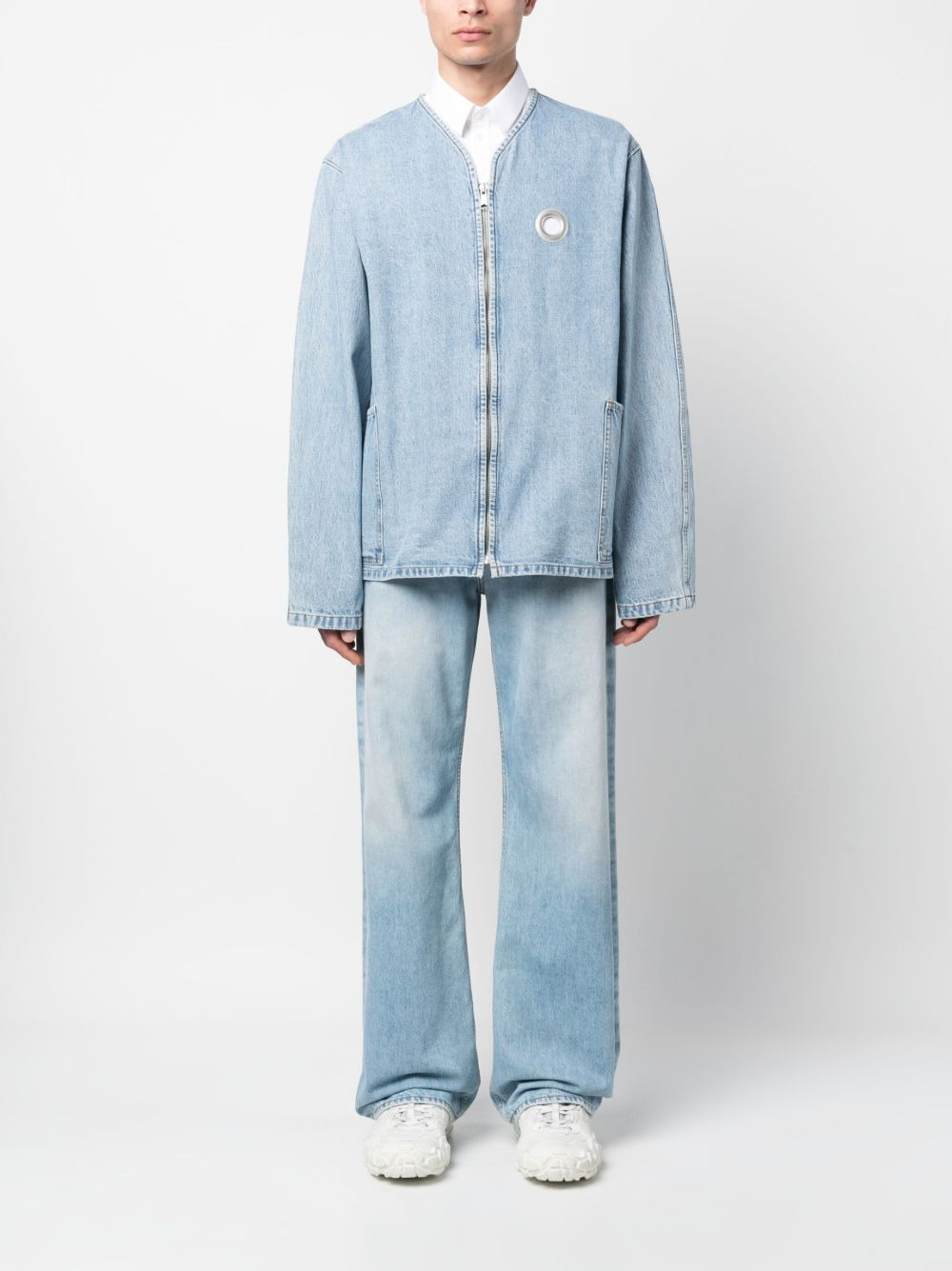 zip-up denim jacket - 2