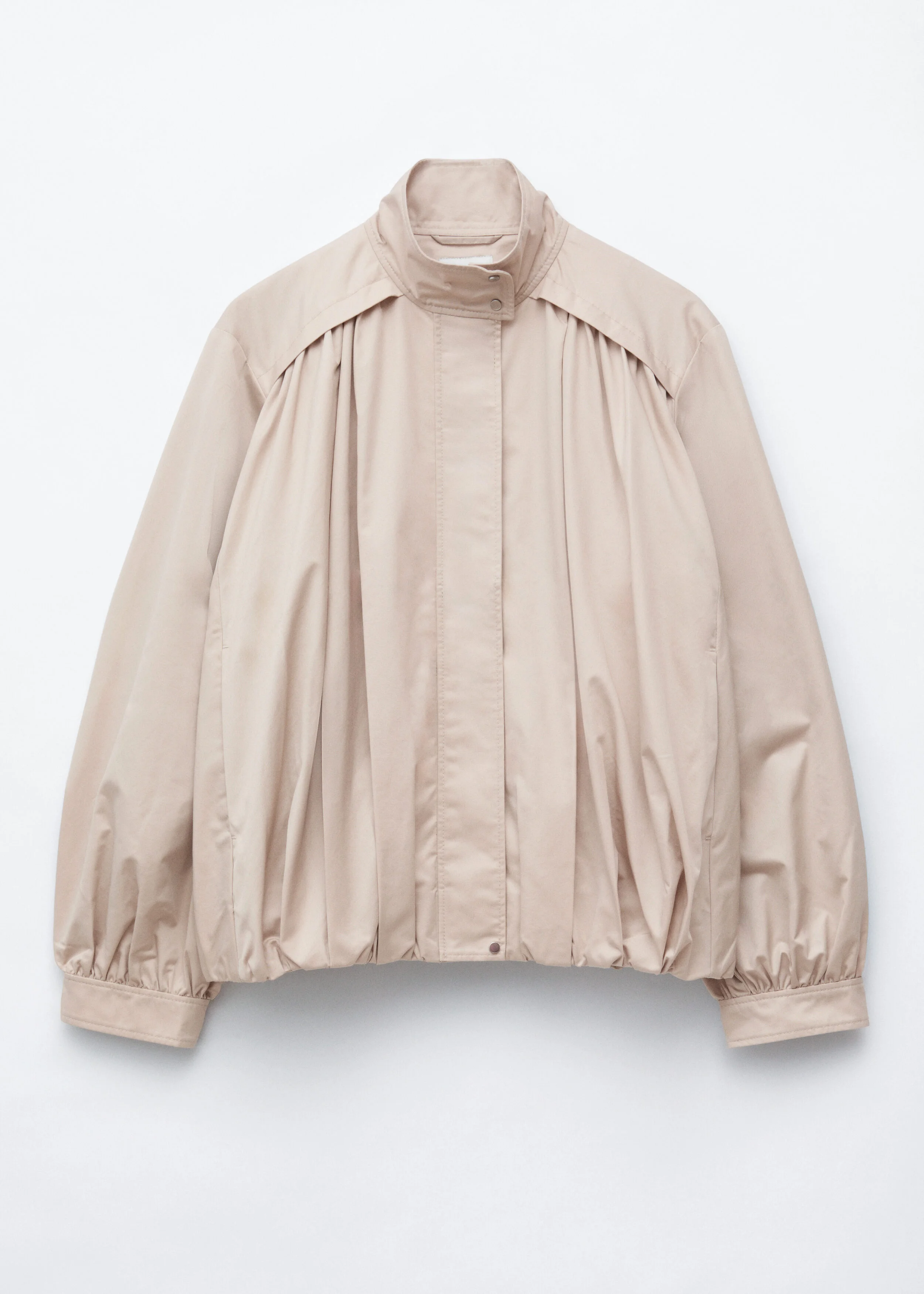 Gathered Stand-Collar Jacket - 1