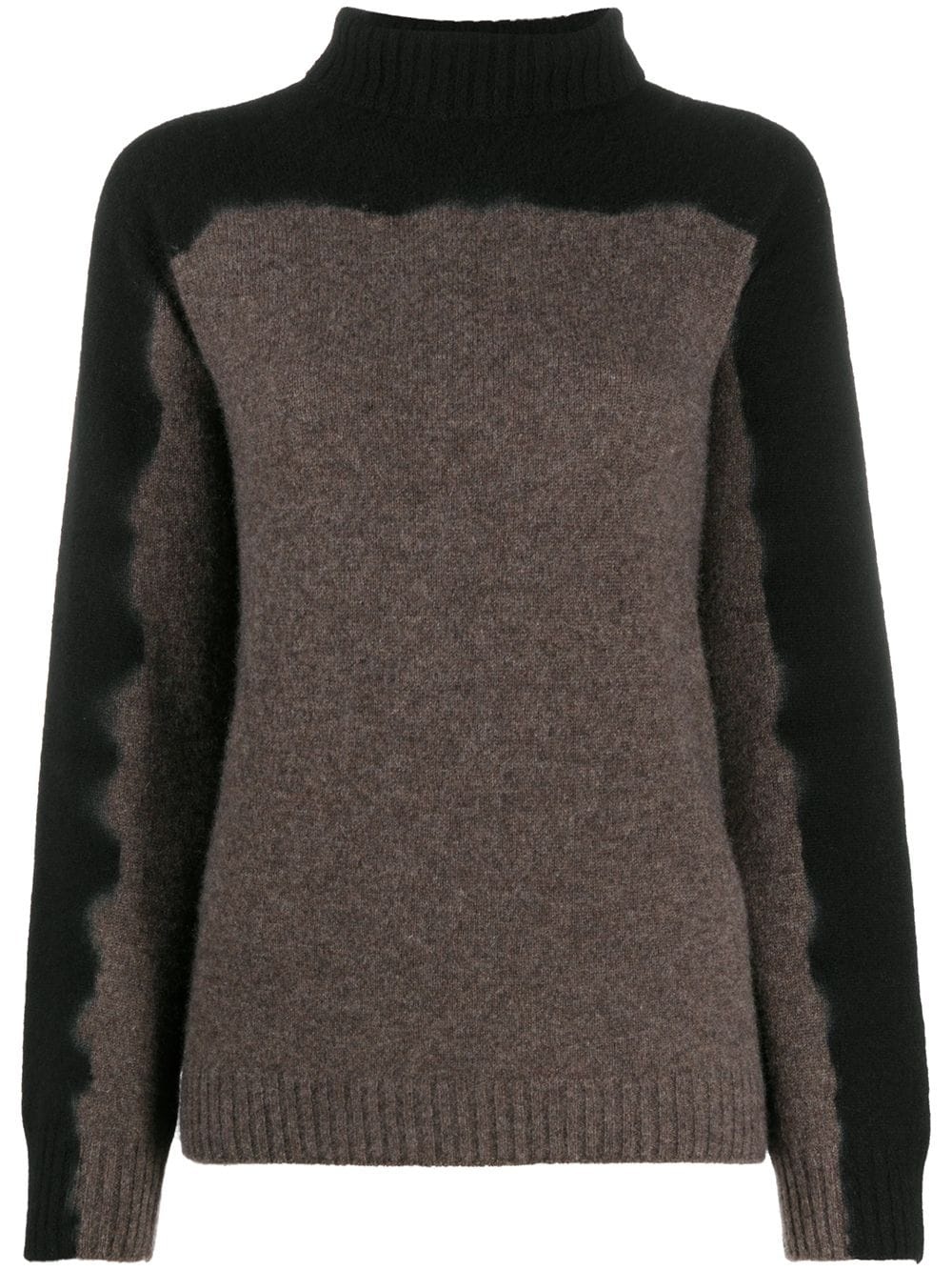 two-tone knit cashmere jumper - 1