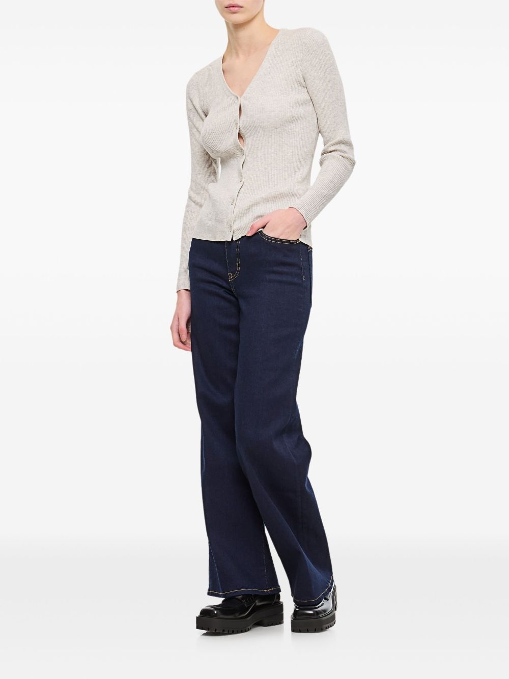 contrast-stitching jeans - 2